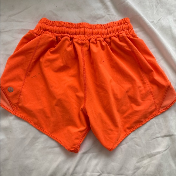 Lululemon Neon Orange Hotty Hot Shorts 4 inch🤍🤍 - Picture 3 of 5